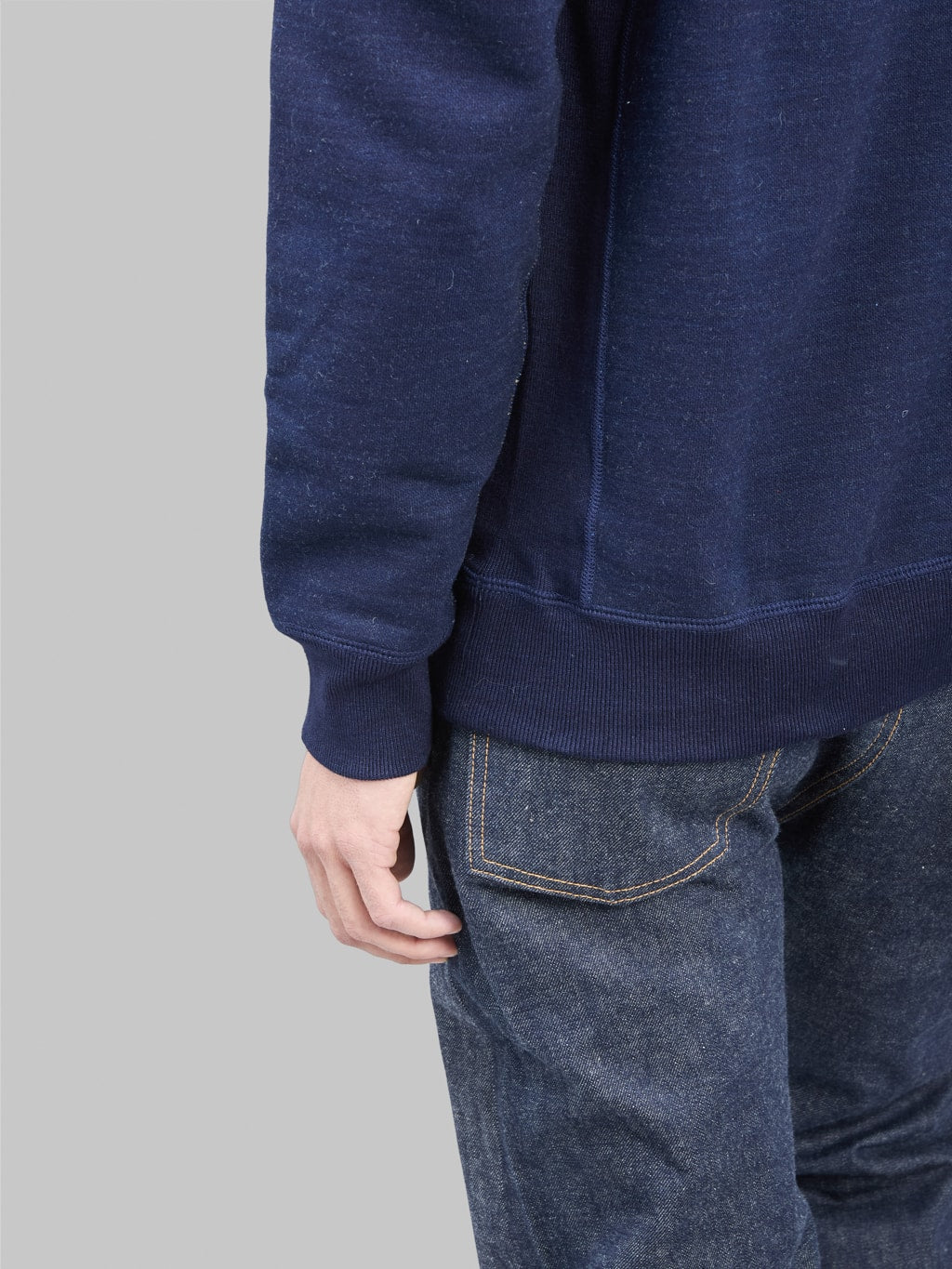 Wonder Looper Pullover Hoodie Real Indigo Blanket Striped French Terry cuff