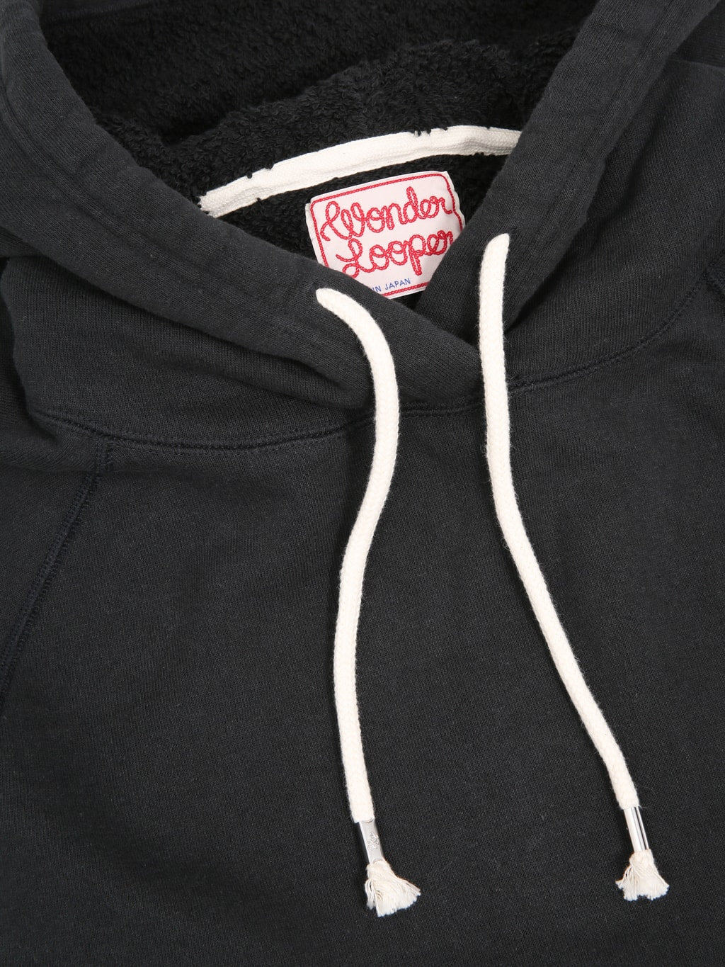 Wonder Looper Pullover Hoodie Super Looper French Terry Sumi Black cotton cords