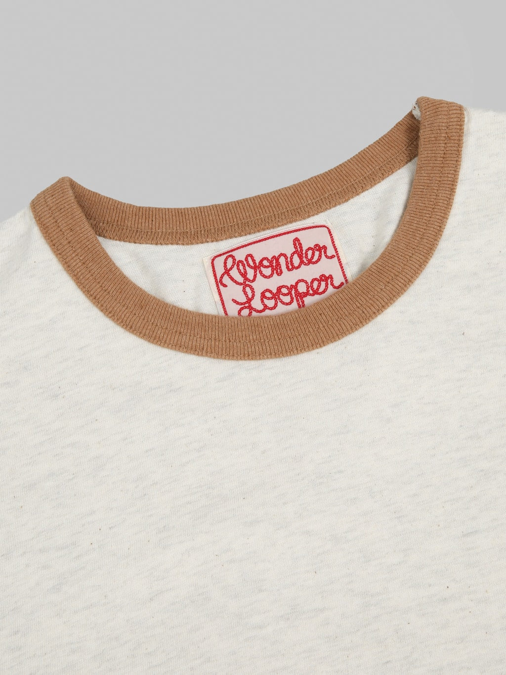 Wonder Looper Recycled Cotton Foxfibre® Ringer T-Shirt Sand