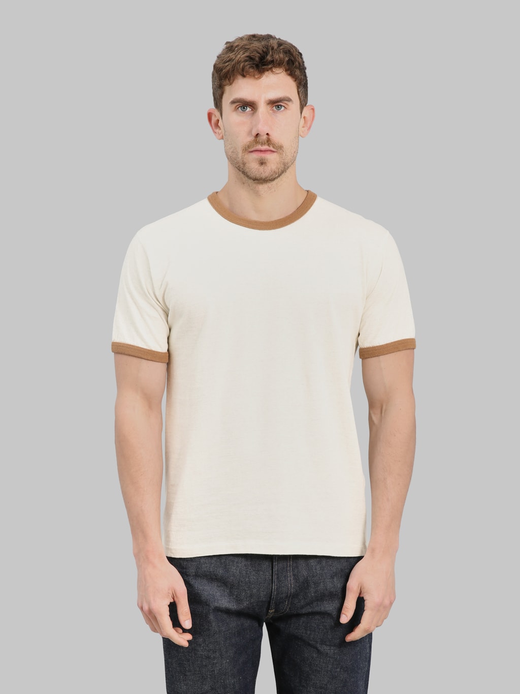 Wonder Looper Recycled Cotton Foxfibre® Ringer T-Shirt Sand