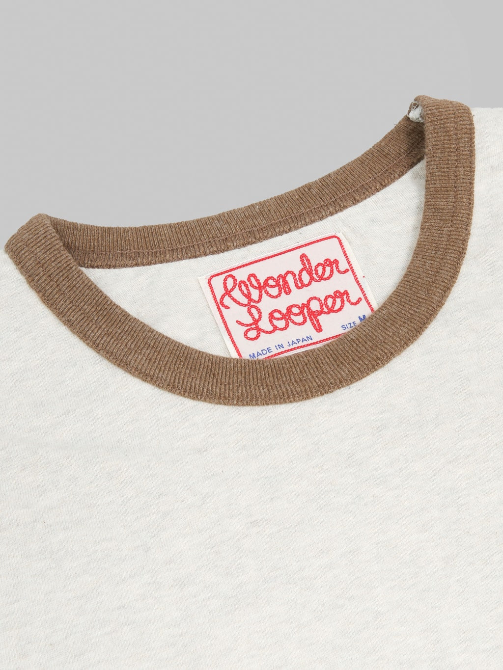 Wonder Looper Recycled Cotton Foxfibre® Ringer T-Shirt Stone