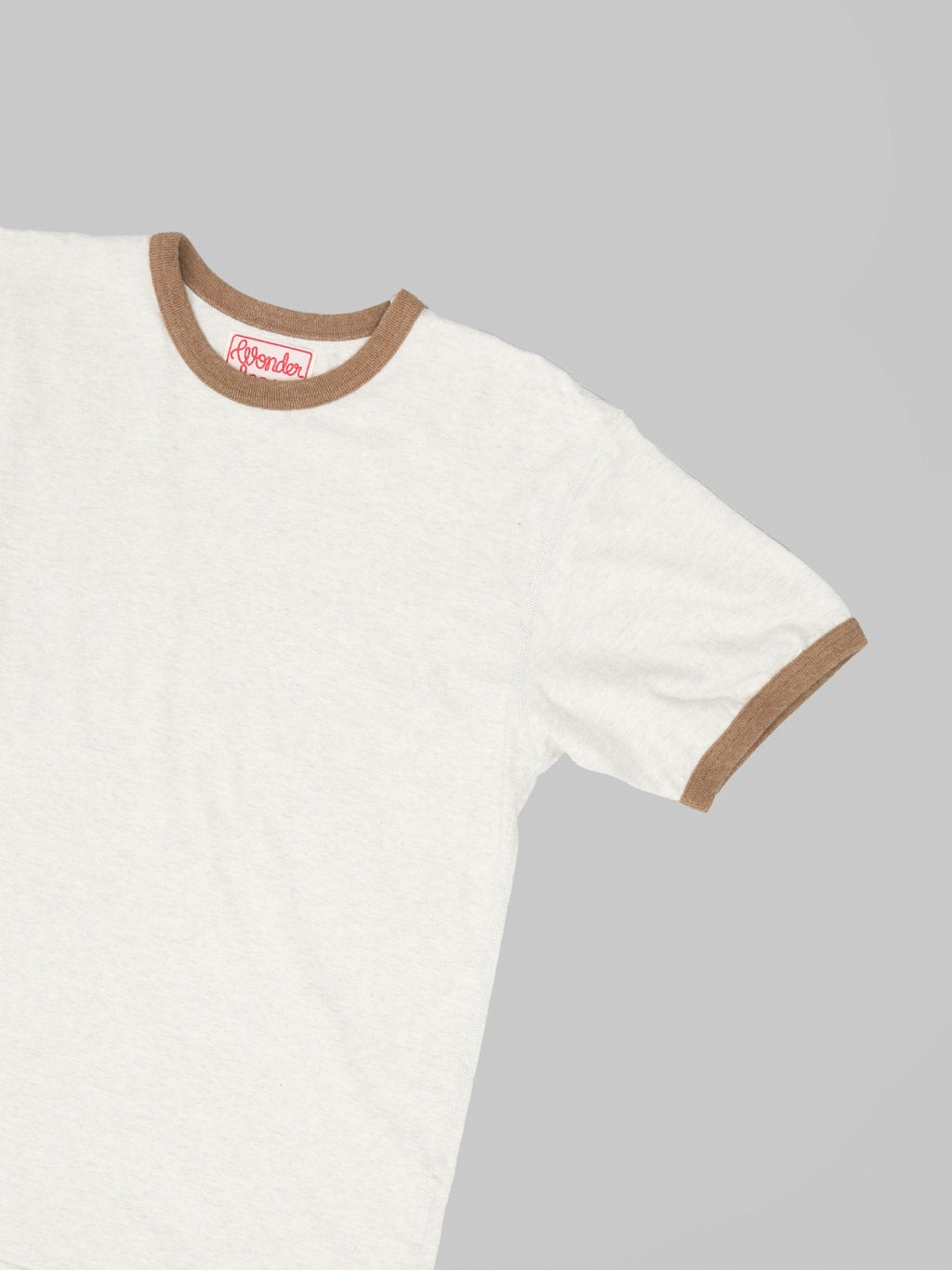 Wonder Looper Recycled Cotton Foxfibre® Ringer T-Shirt Stone