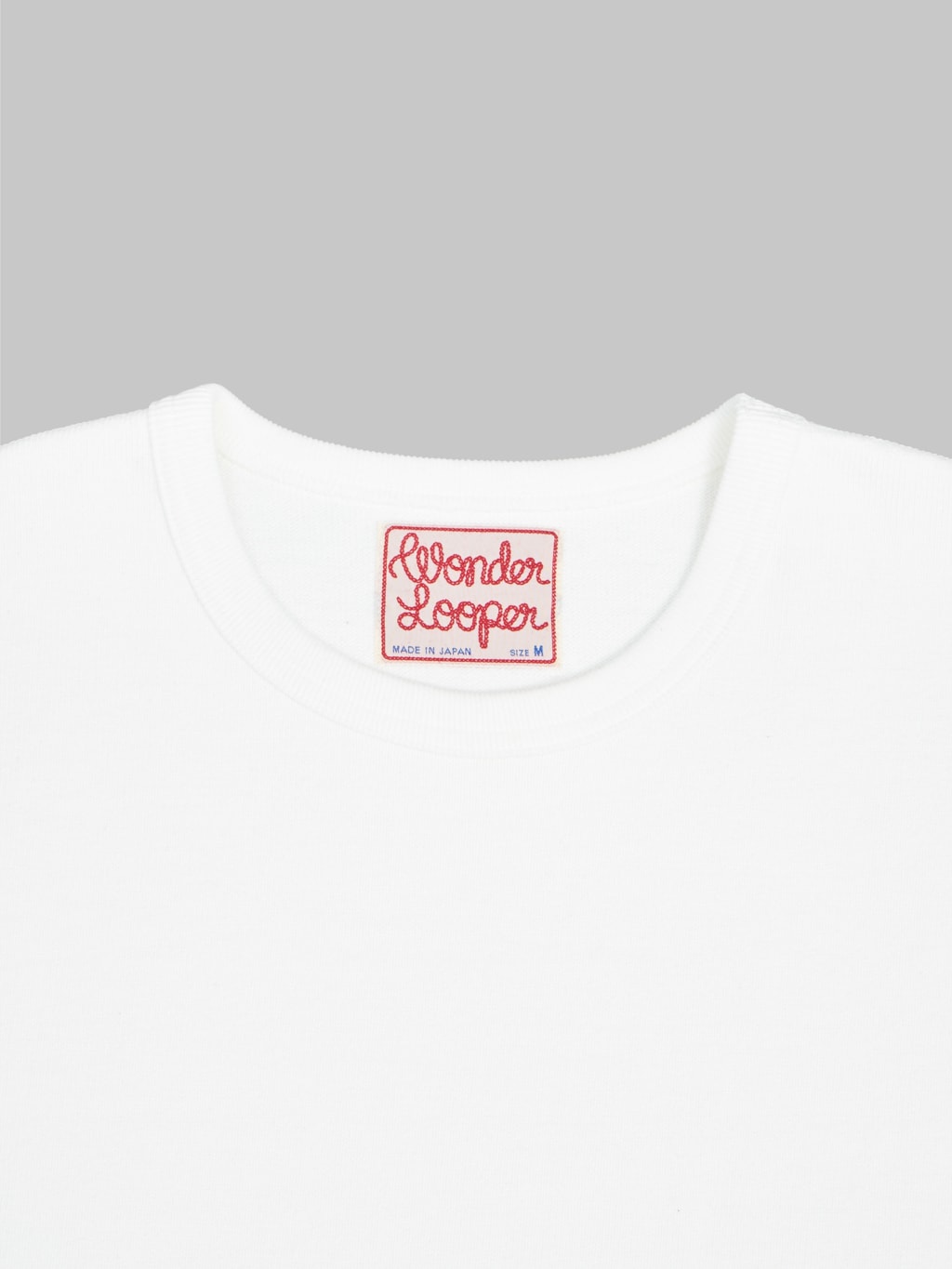 wonder looper triple heavyweight tsuriami crewneck loopwheel tshirt white  collar