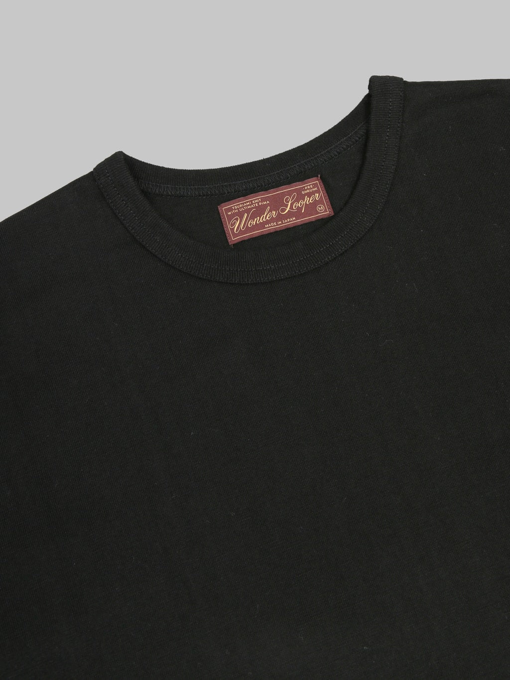Wonder Looper Ultimate Pima Tsuriami Crewneck TShirt Black label tag