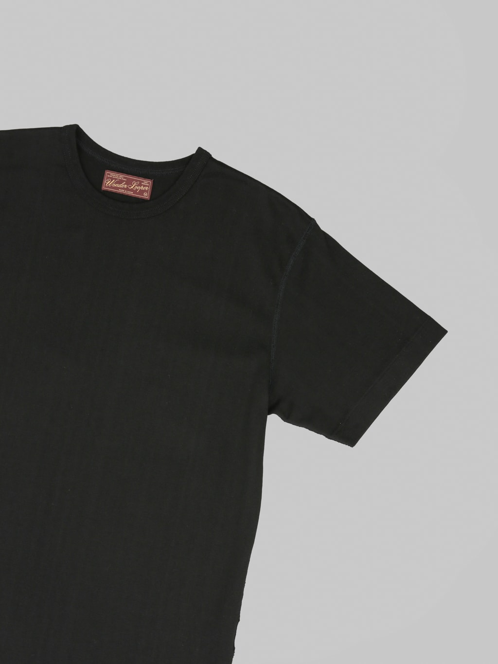 Wonder Looper Ultimate Pima Tsuriami Crewneck TShirt Black sleeve short