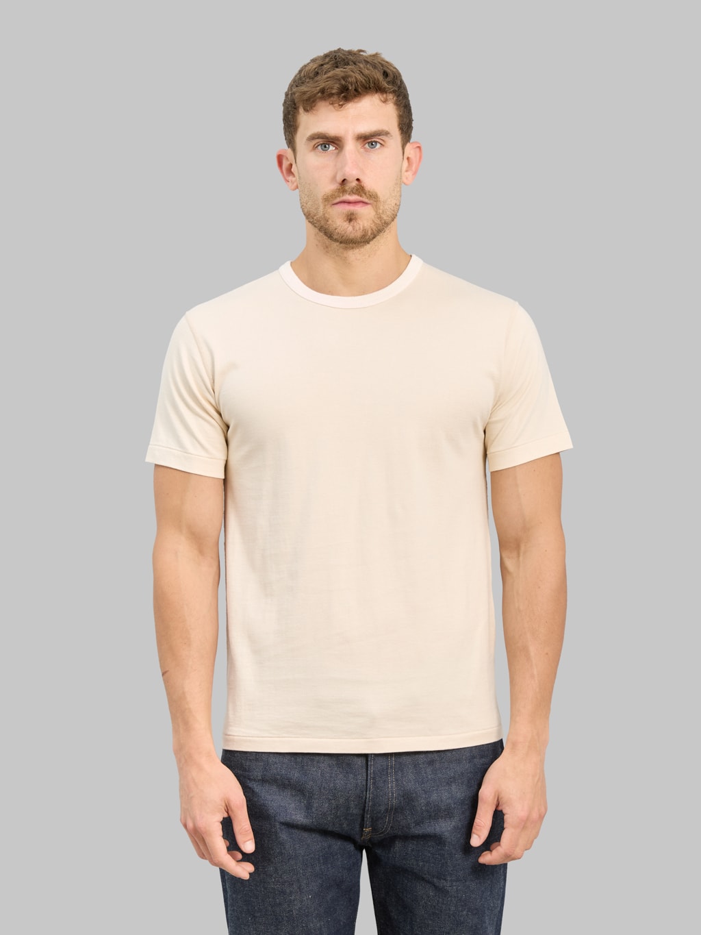 Wonder Looper Ultimate Pima Tsuriami Crewneck T-Shirt Ecru