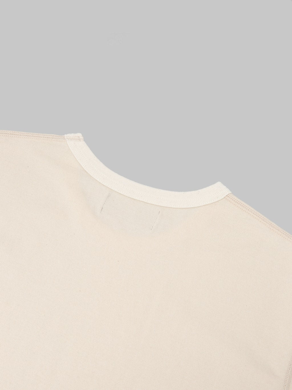 Wonder Looper Ultimate Pima Tsuriami Crewneck TShirt Ecru collar stitching