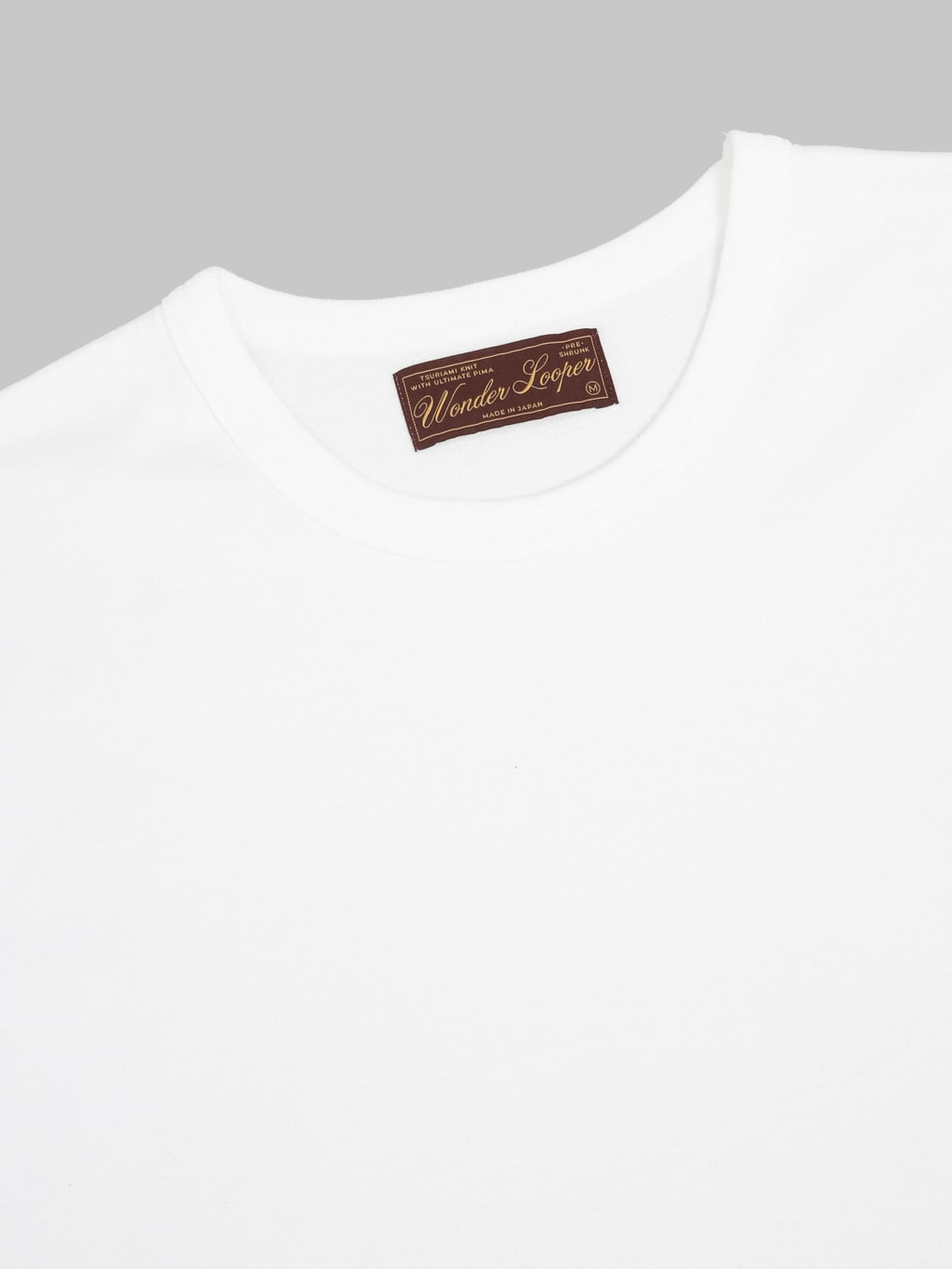 Wonder Looper Ultimate Pima Tsuriami Crewneck TShirt White collar detail