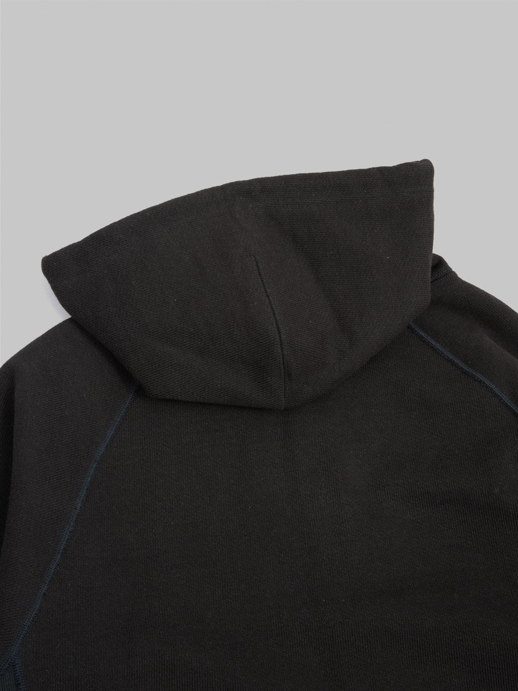 wonder looper zip hoodie double heavyweight french terry black hood