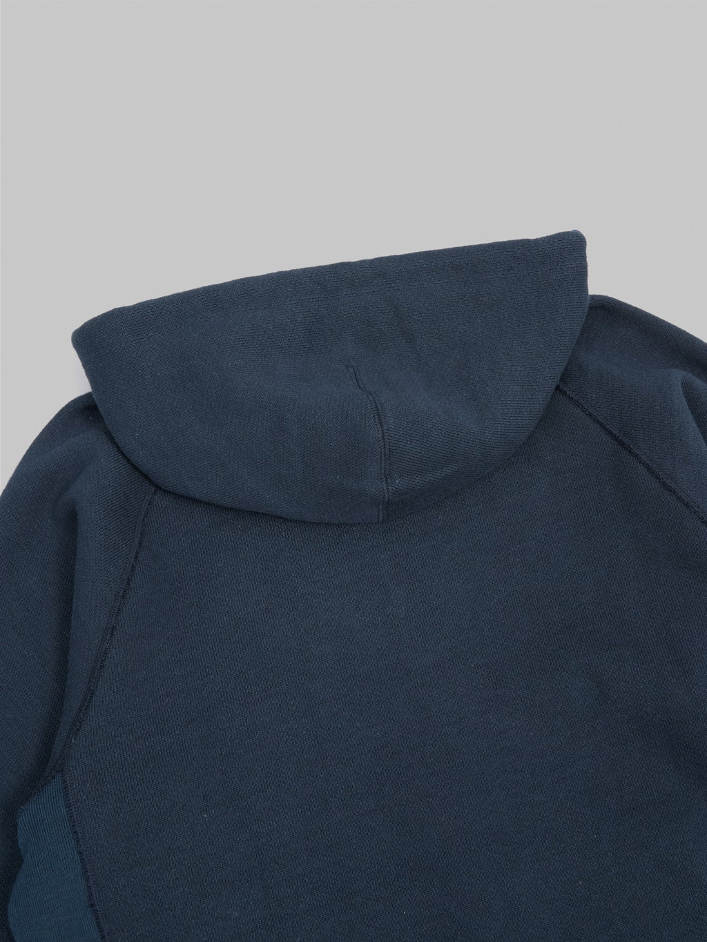 wonder looper zip hoodie double heavyweight french terry navy hood