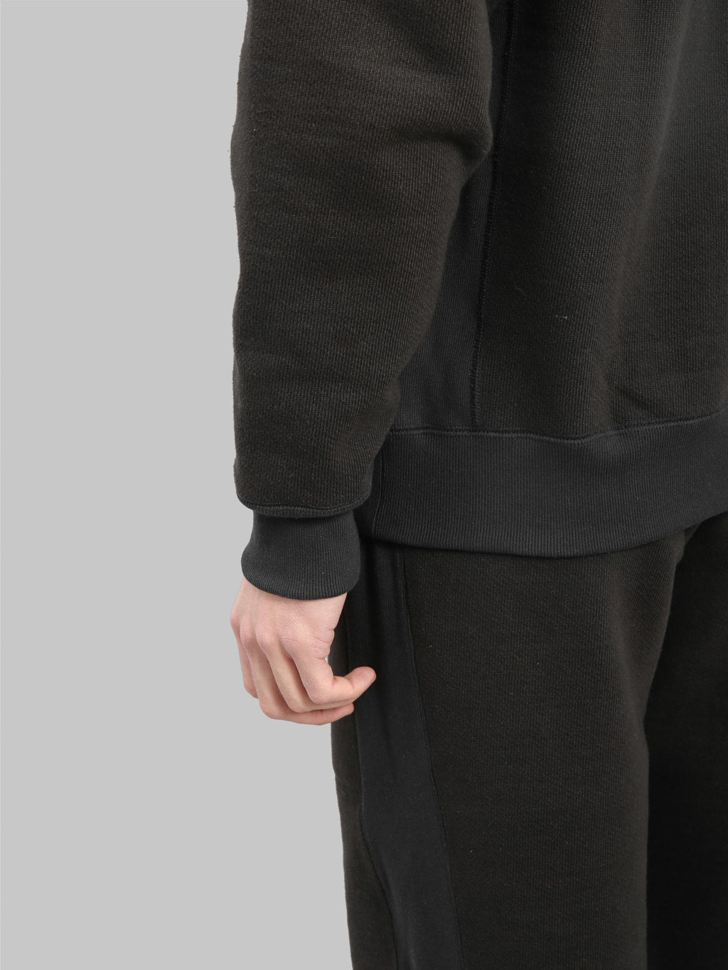 wonder looper zip hoodie double heavyweight french terry black cuff