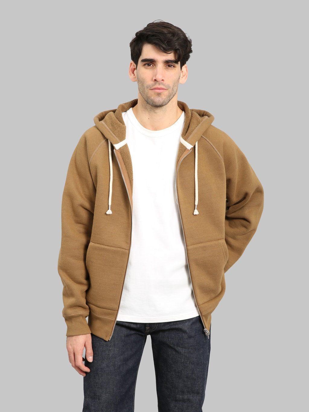 Wonder Looper Zip Hoodie 876gsm Double Heavyweight French Terry Dune