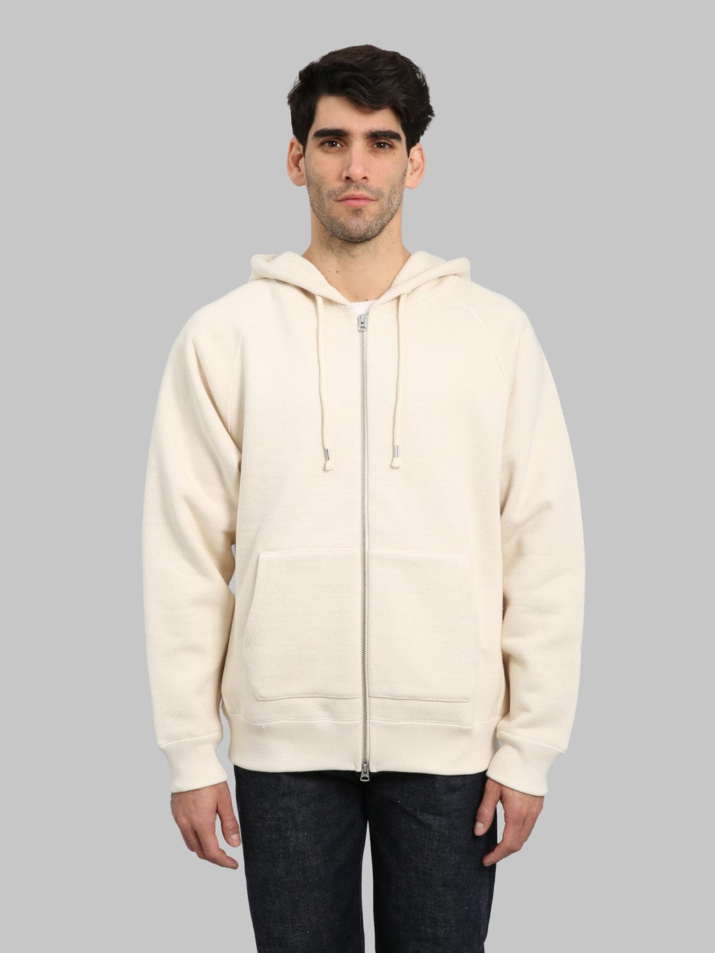 Wonder Looper Zip Hoodie 876gsm Double Heavyweight French Terry Ecru