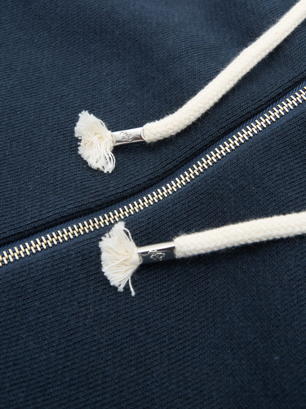 wonder looper zip hoodie double heavyweight french terry navy cords