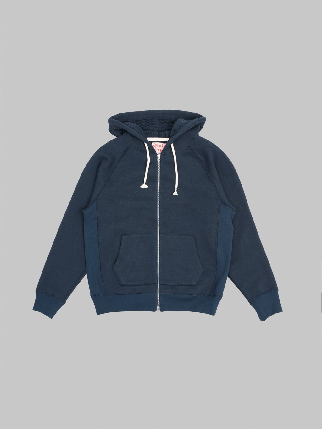 wonder looper zip hoodie double heavyweight french terry navy front