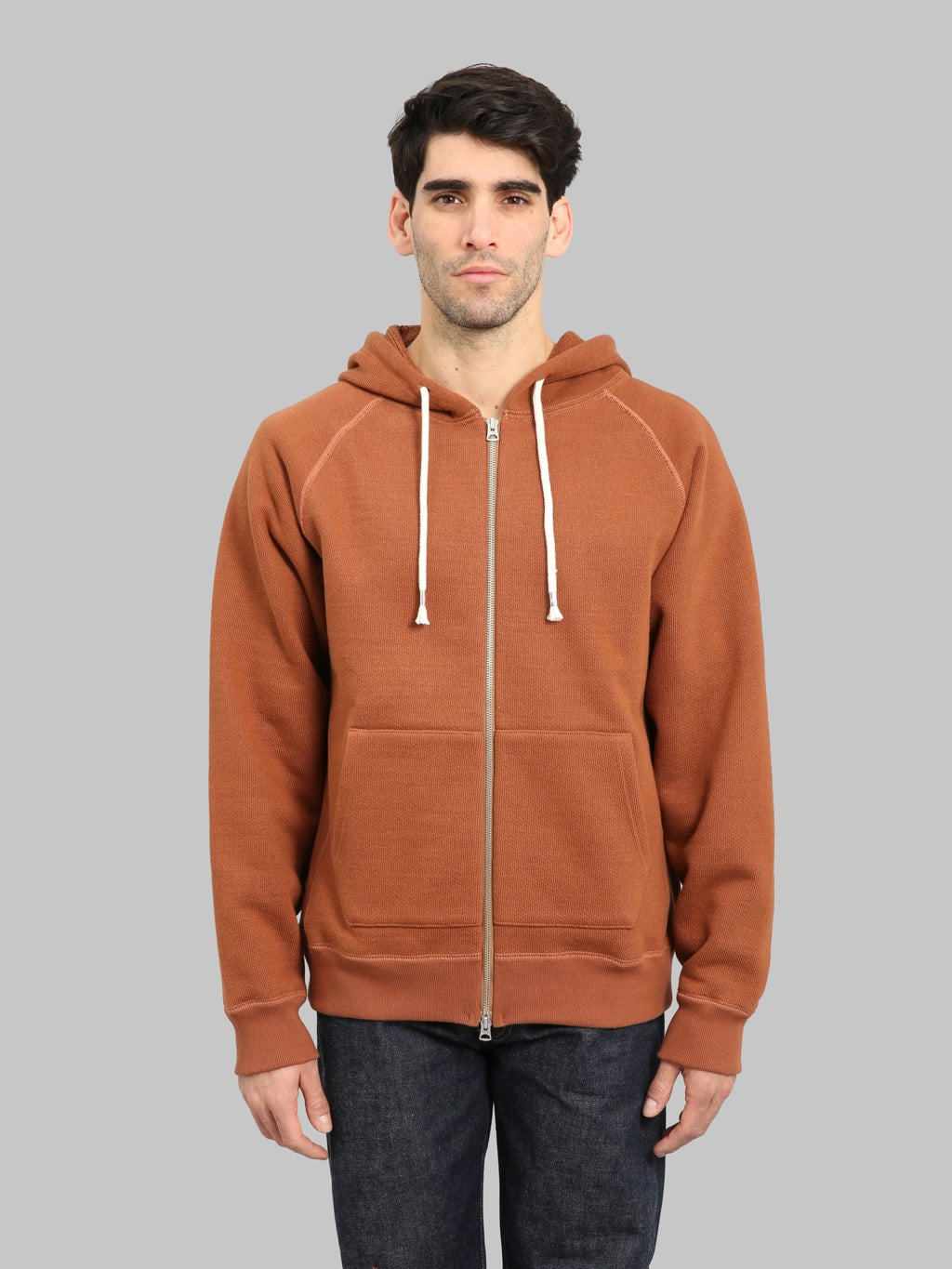 Wonder Looper Zip Hoodie 876gsm Double Heavyweight French Terry Rust