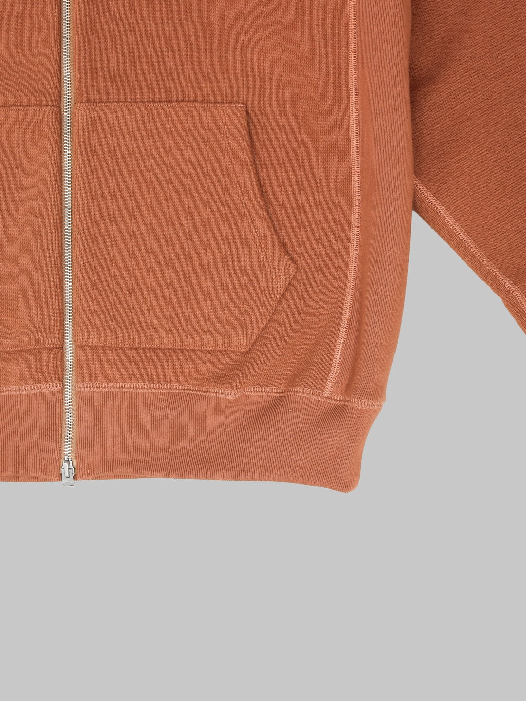 Wonder Looper Zip Hoodie 876gsm Double Heavyweight French Terry Rust