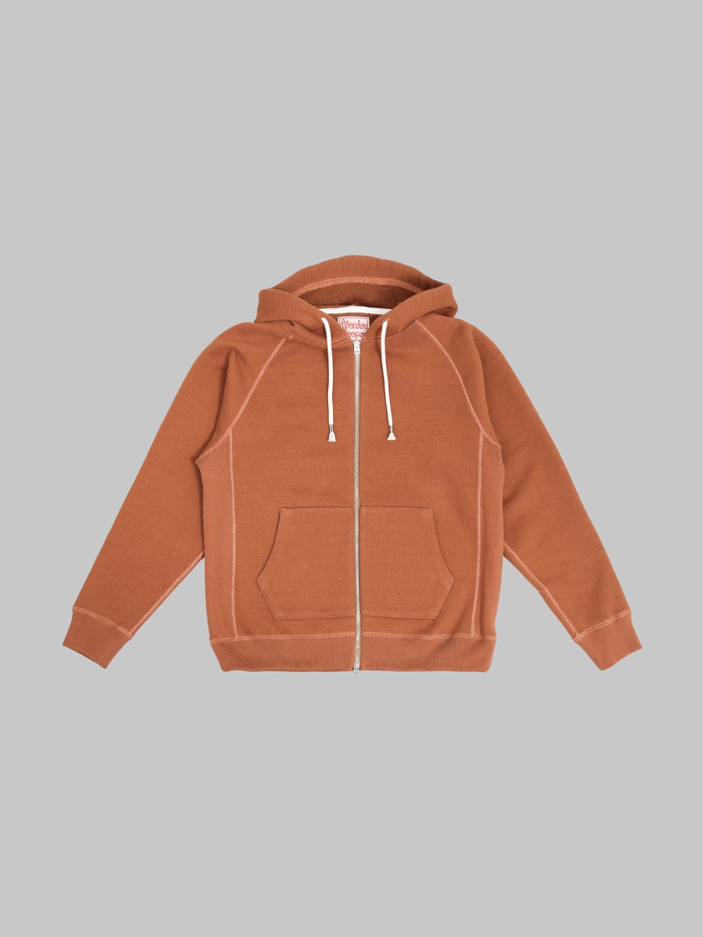 Wonder Looper 876gsm Double Heavyweight French Terry Zip Hoodie Rust