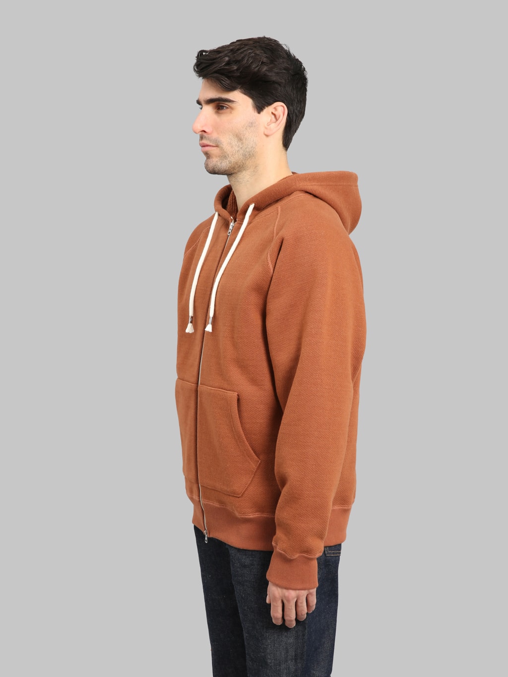Wonder Looper Zip Hoodie 876gsm Double Heavyweight French Terry Rust