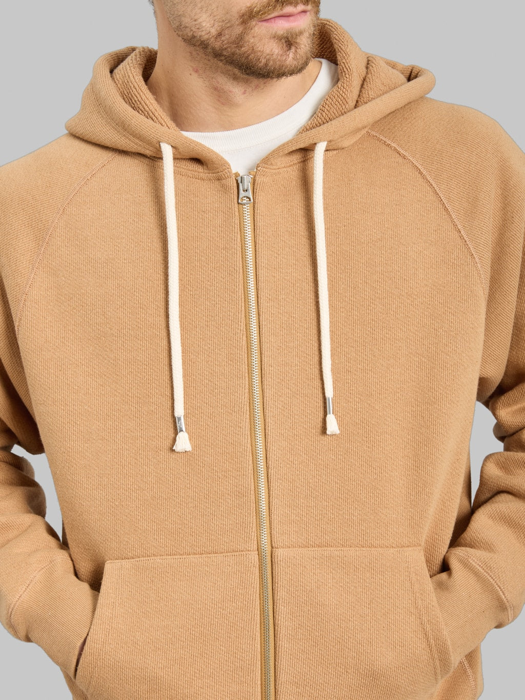 Wonder Looper Zip Hoodie Foxfibre® Double Heavyweight French Terry Coyote 80