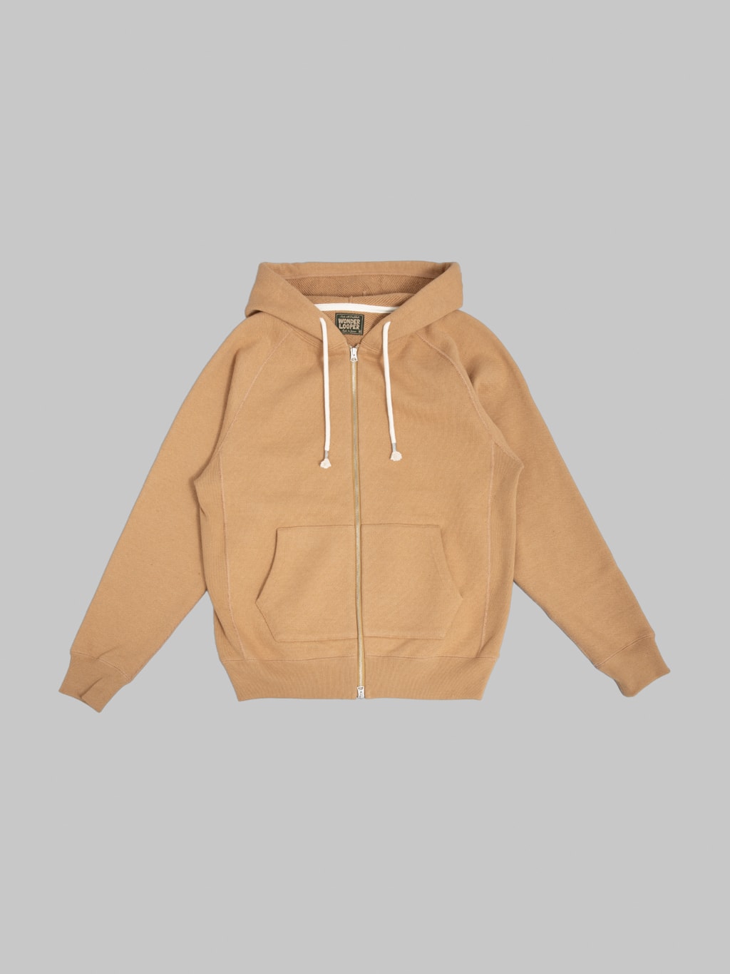 Wonder Looper Zip Hoodie Foxfibre® Double Heavyweight French Terry Coyote 80