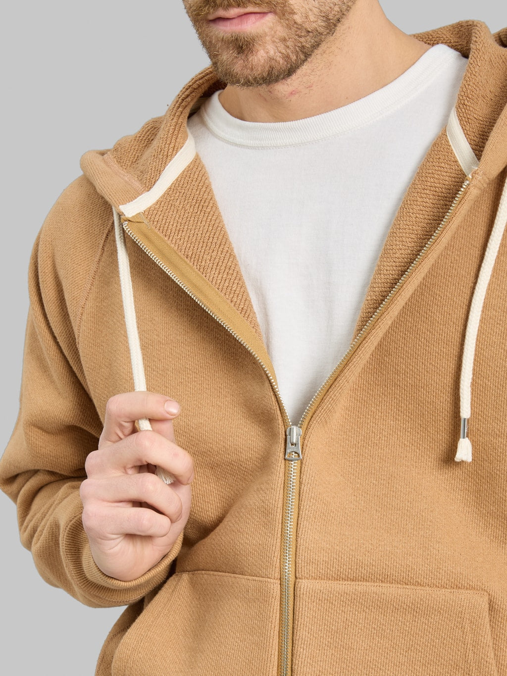 Wonder Looper Zip Hoodie Foxfibre® Double Heavyweight French Terry Coyote 80