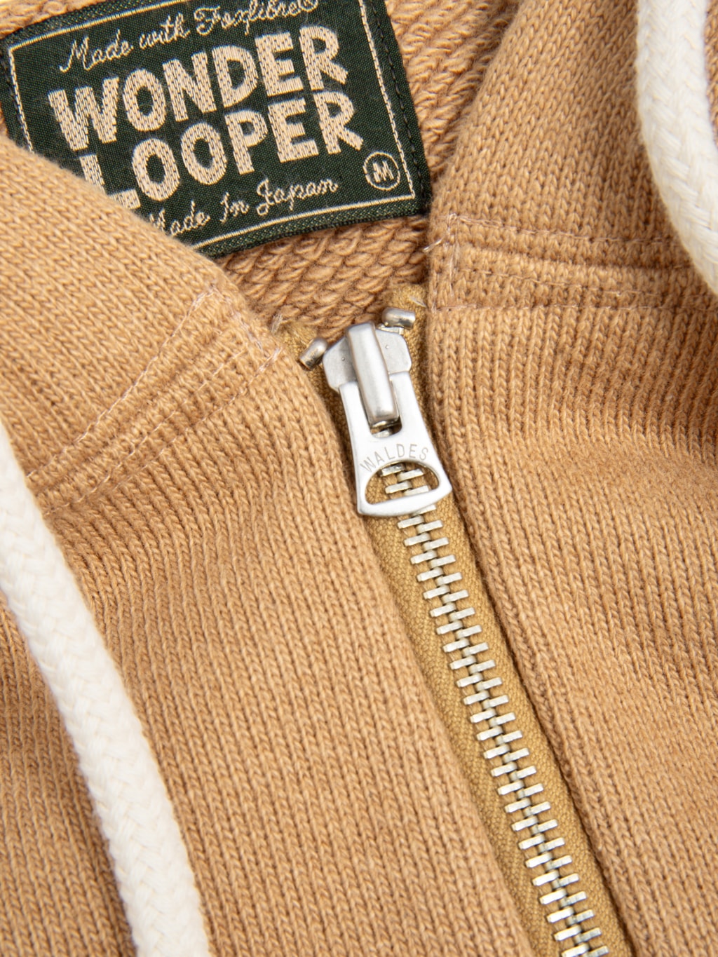 Wonder Looper Zip Hoodie Foxfibre® Double Heavyweight French Terry Coyote 80