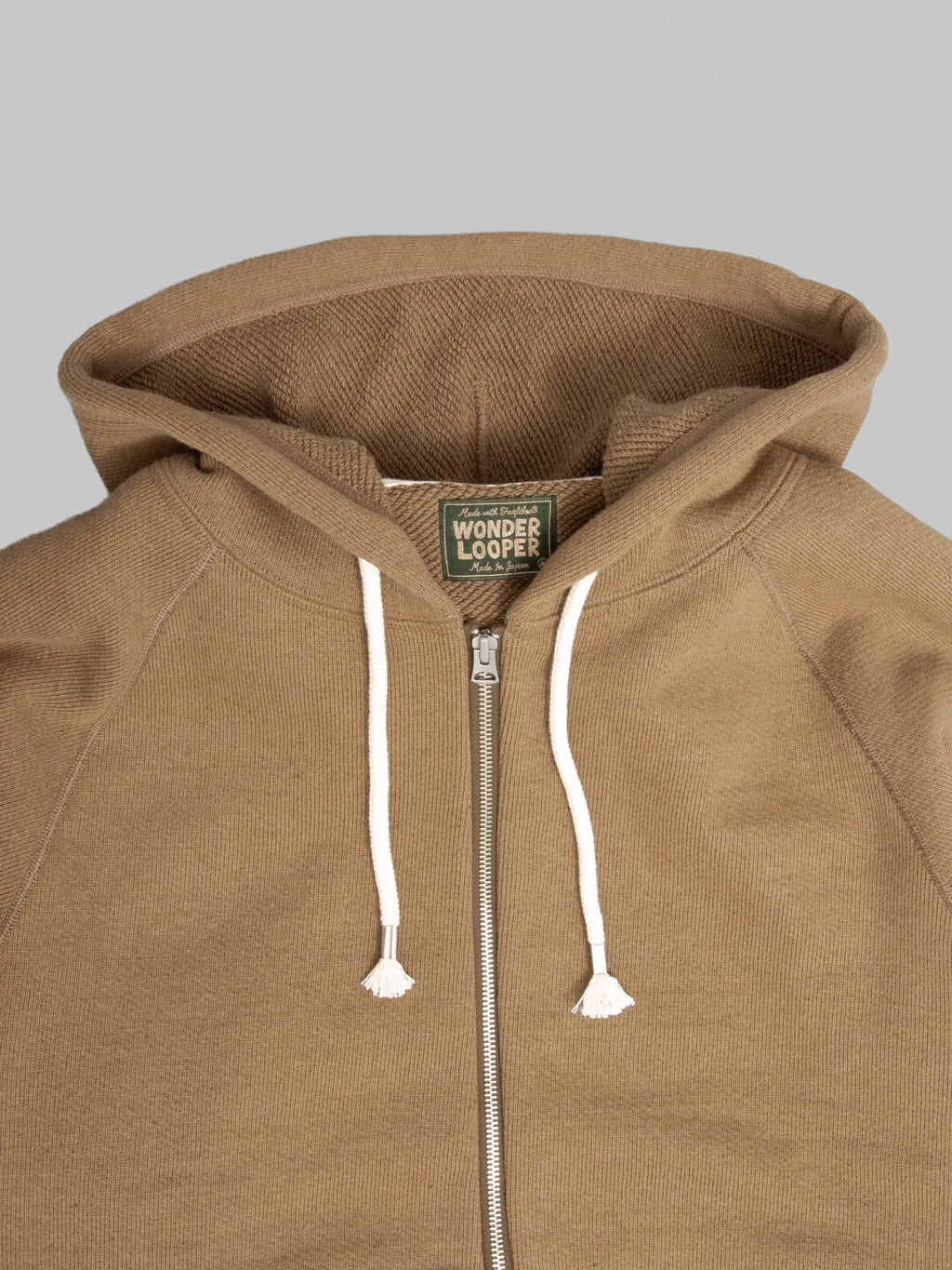 Wonder Looper Zip Hoodie Iron Mordant Foxfibre® Double Heavyweight French Terry Coyote 80