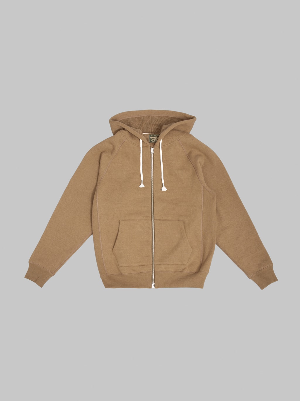 Wonder Looper Zip Hoodie Iron Mordant Foxfibre® Double Heavyweight French Terry Coyote 80