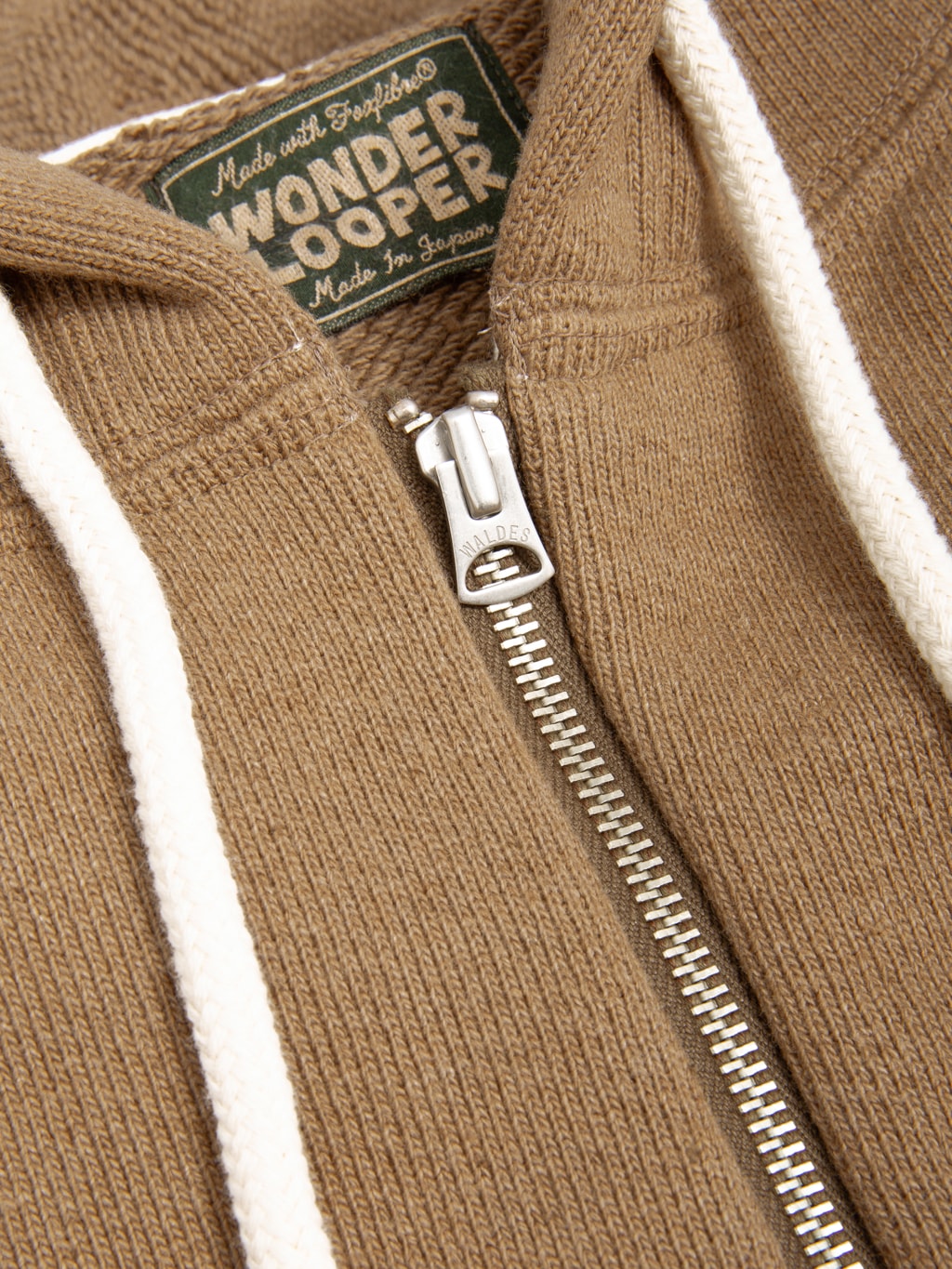Wonder Looper Zip Hoodie Iron Mordant Foxfibre® Double Heavyweight French Terry Coyote 80