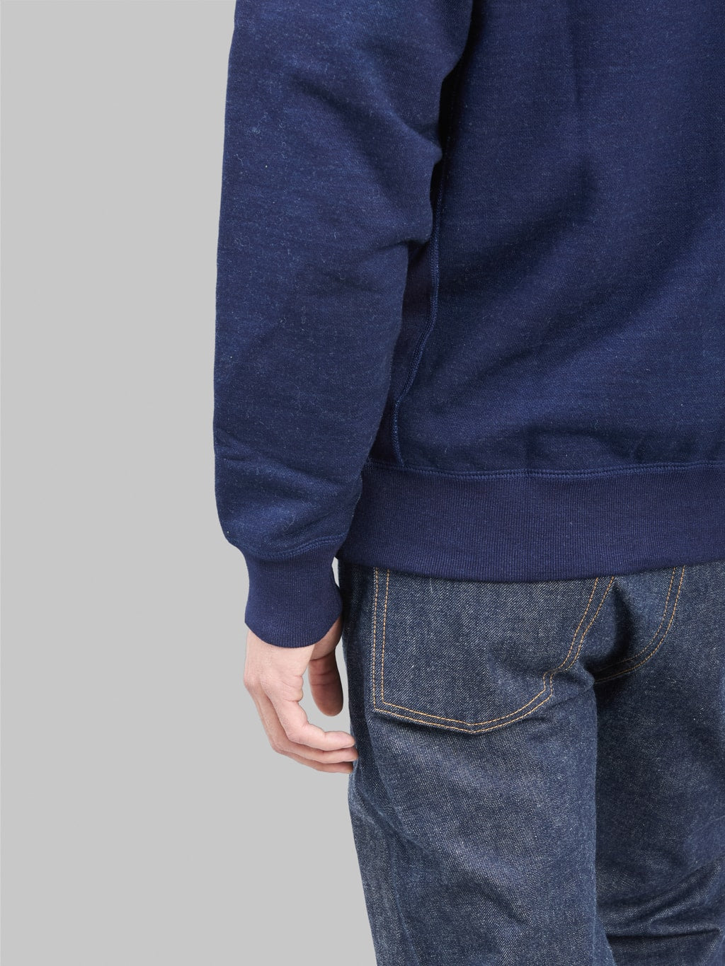 Wonder Looper Zip Hoodie Real Indigo Blanket Striped French Terry cuff