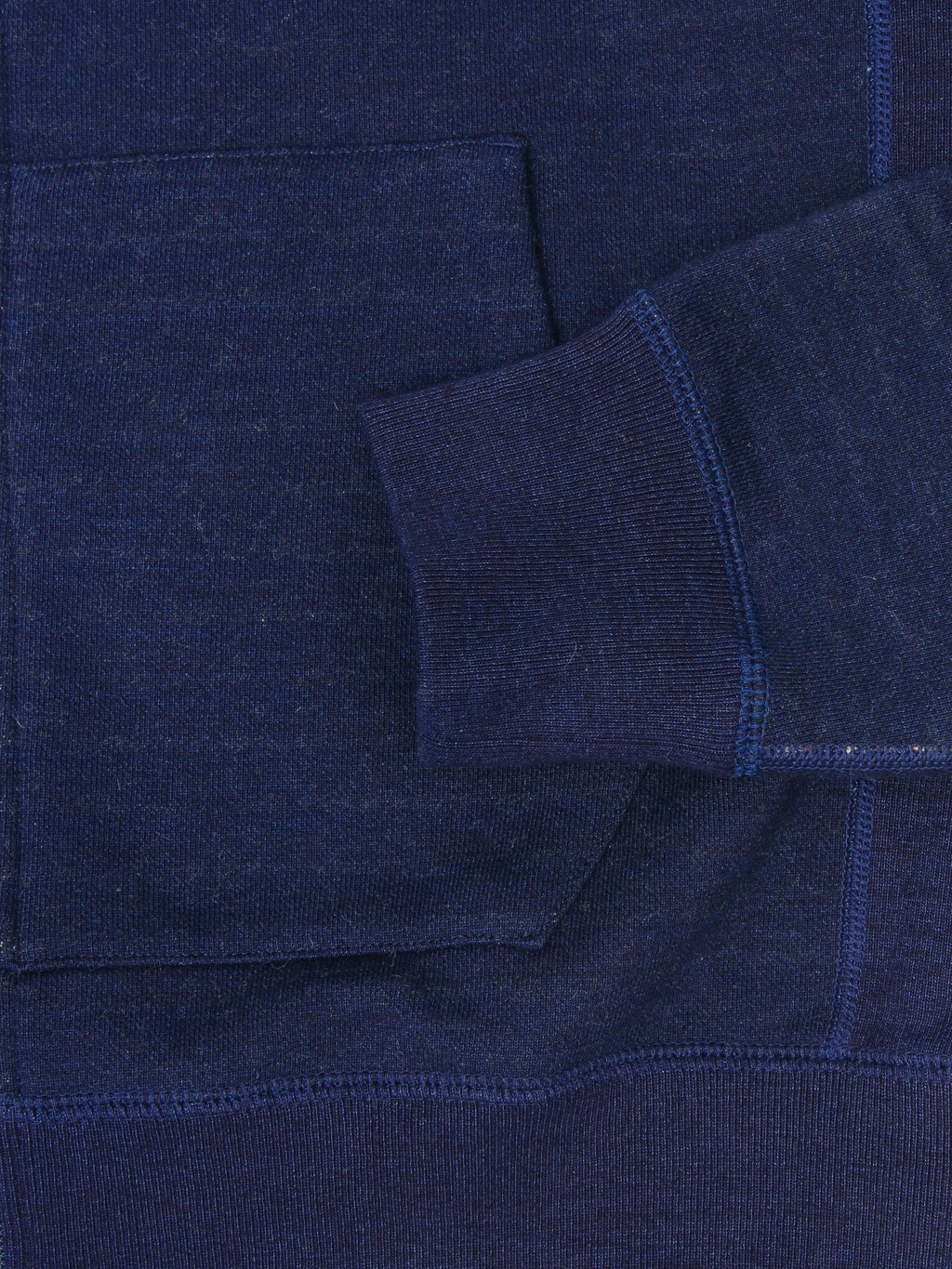 Wonder Looper Zip Hoodie Real Indigo Blanket Striped French Terry pocket