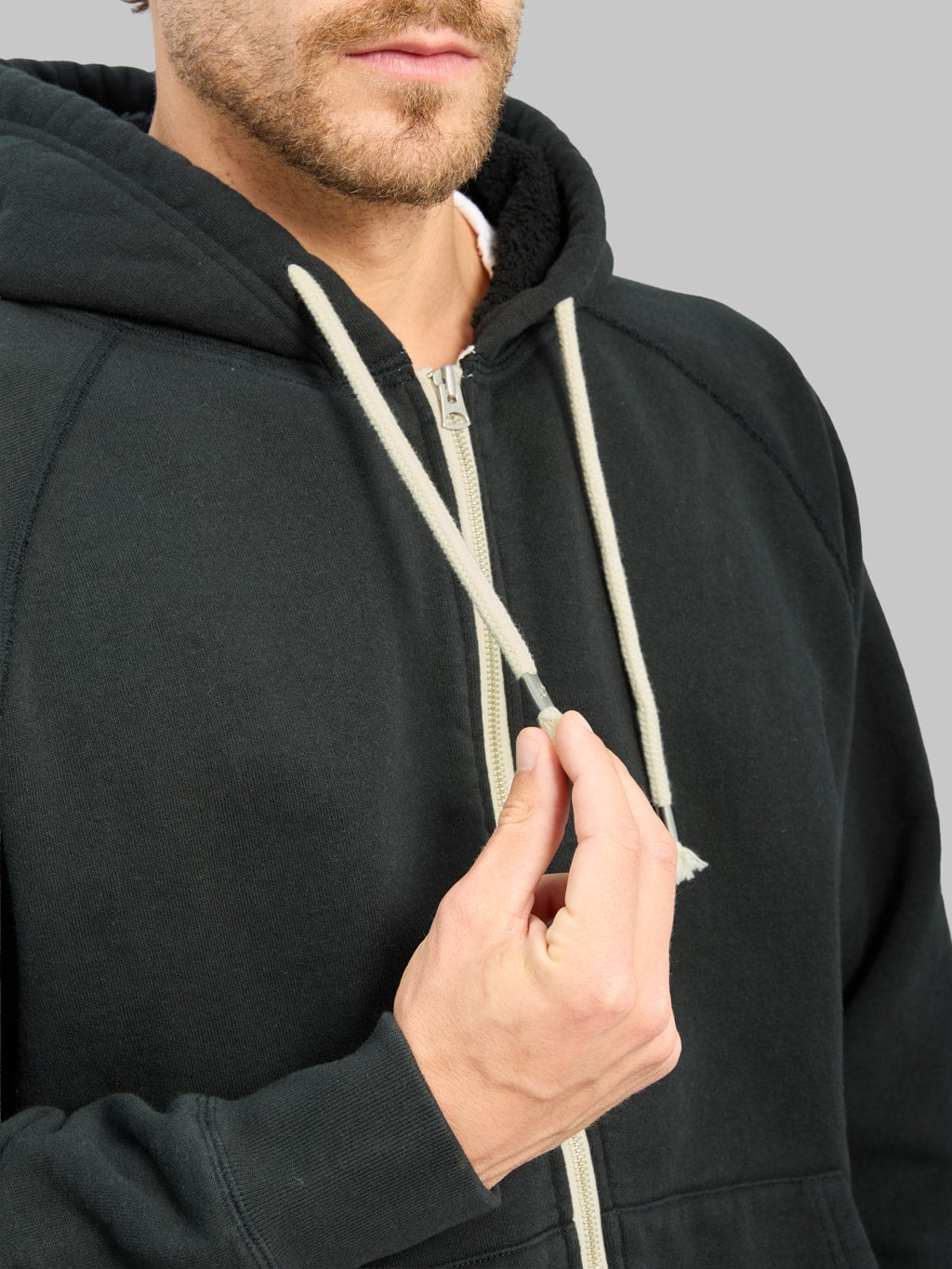 Wonder Looper Zip Hoodie Super Looper French Terry Sumi Black