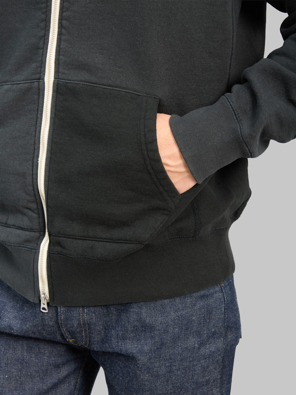 Wonder Looper Zip Hoodie Super Looper French Terry Sumi Black