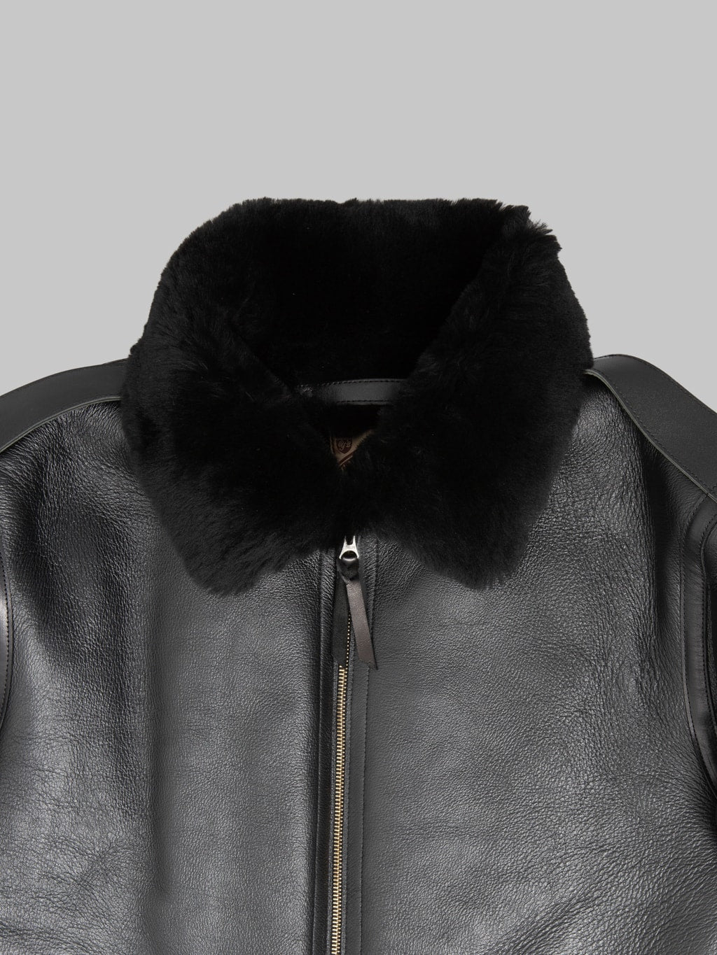 Y'2 Leather Colomer Mouton Type B-6 Horsehide Mouton Jacket Black