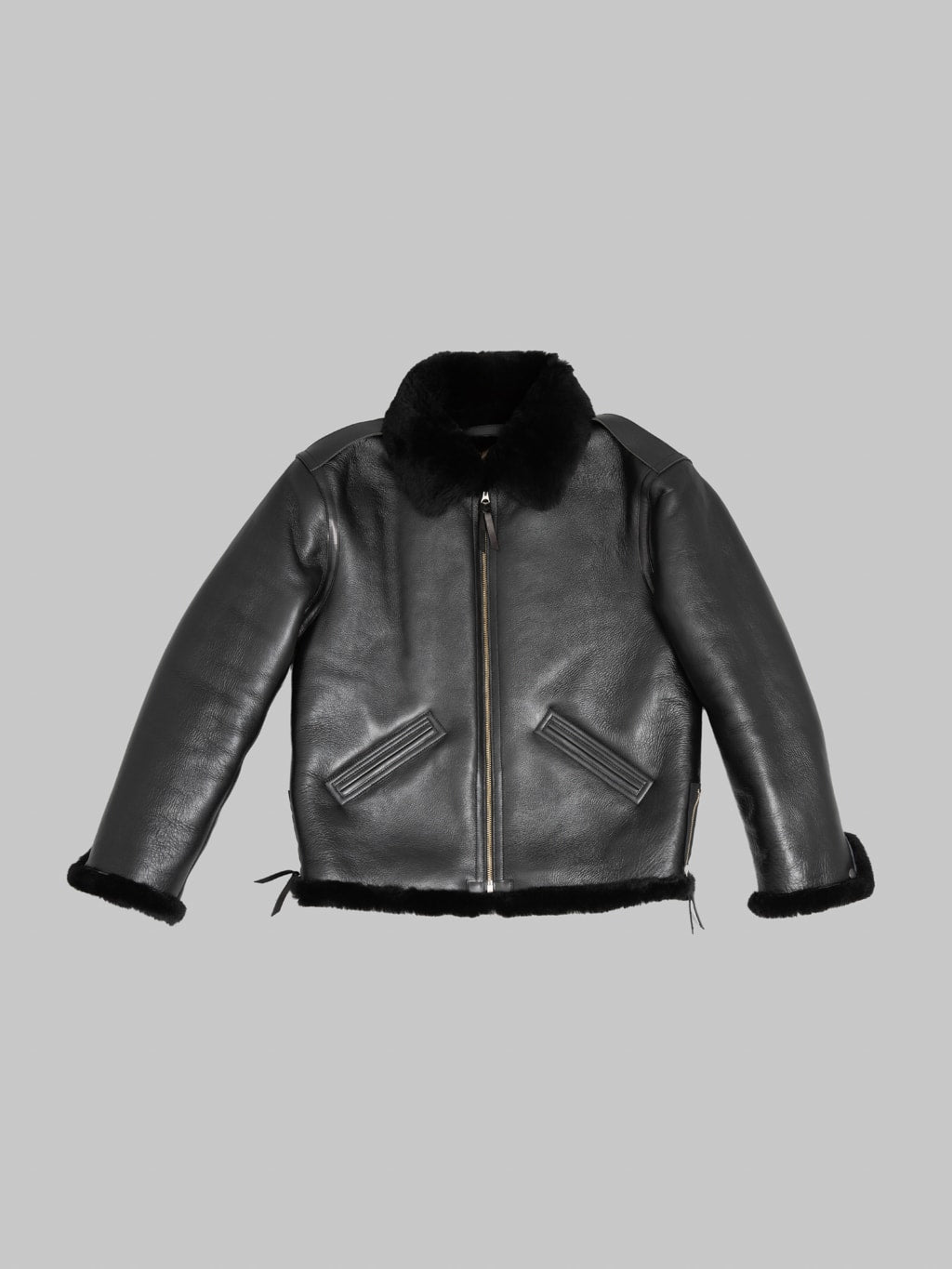Y'2 Leather Colomer Mouton Type B-6 Horsehide Mouton Jacket Black