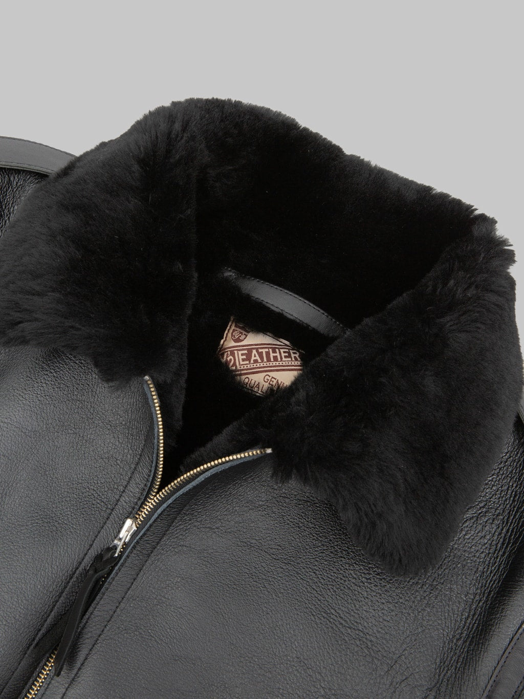 Y'2 Leather Colomer Mouton Type B-6 Horsehide Mouton Jacket Black