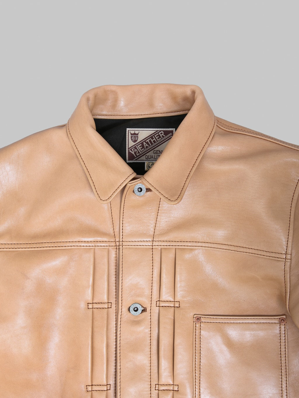 Y'2 Leather KB140T Kakishibu Persimmon Tanned Horsehide Type I Jacket - Redcast Heritage Co.