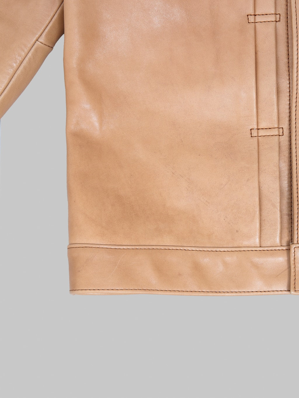 Y'2 Leather KB140T Kakishibu Persimmon Tanned Horsehide Type I Jacket - Redcast Heritage Co.