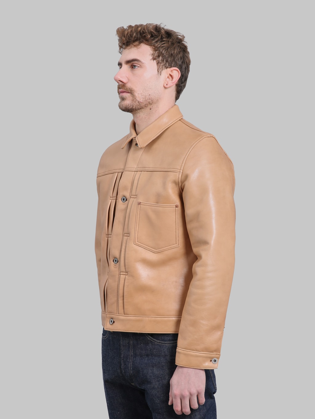 Y'2 Leather KB140T Kakishibu Persimmon Tanned Horsehide Type I Jacket - Redcast Heritage Co.