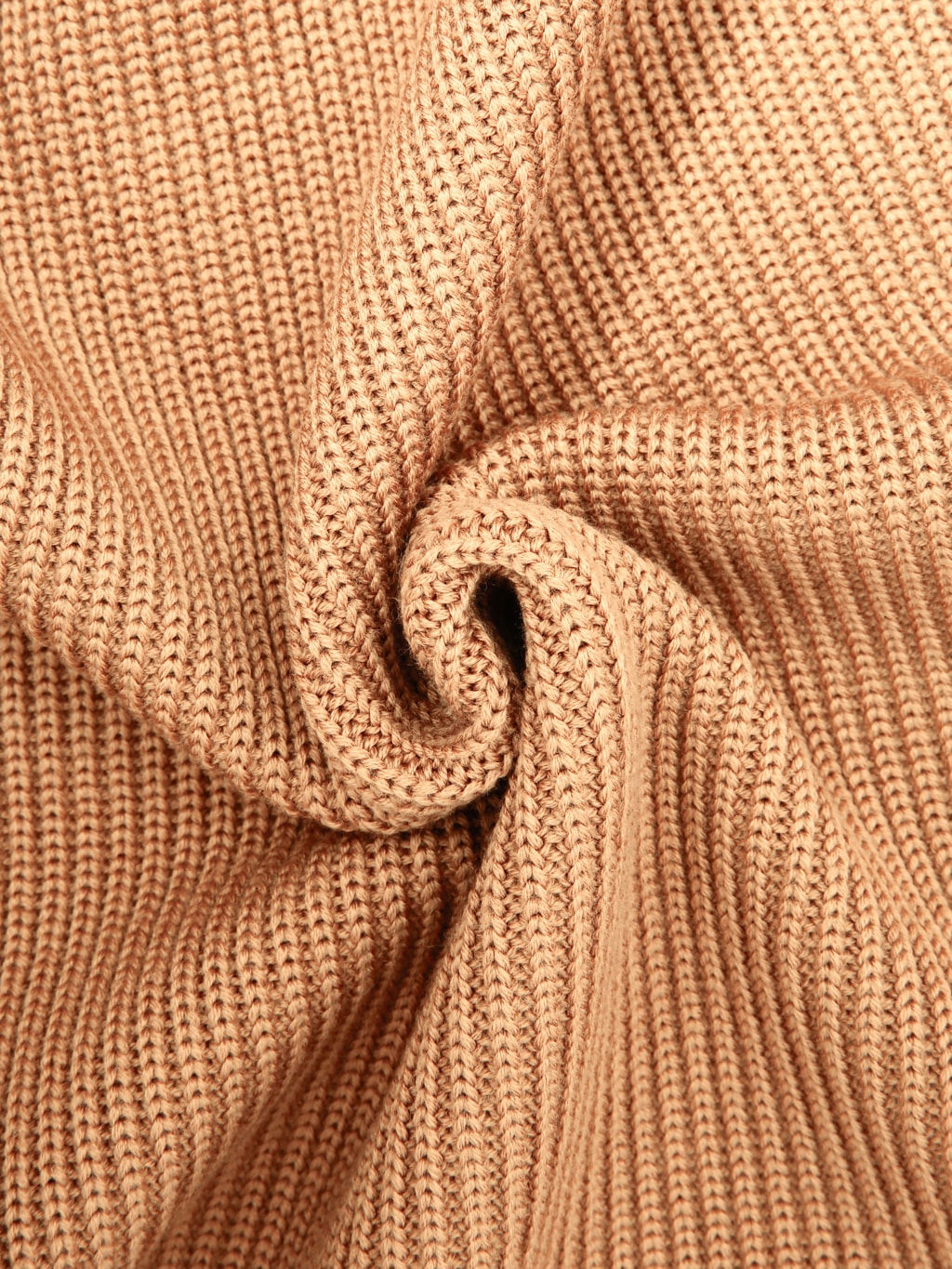 Yonetomi Extra Fine Wool Rib Knit Pullover Camel