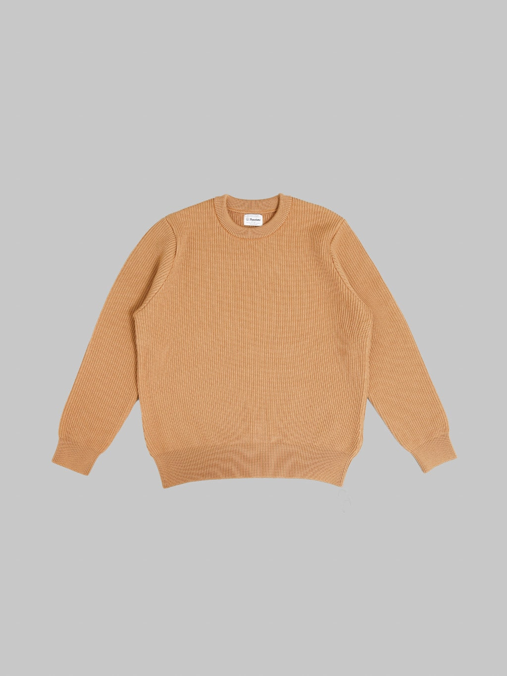 Yonetomi Extra Fine Wool Rib Knit Pullover Camel
