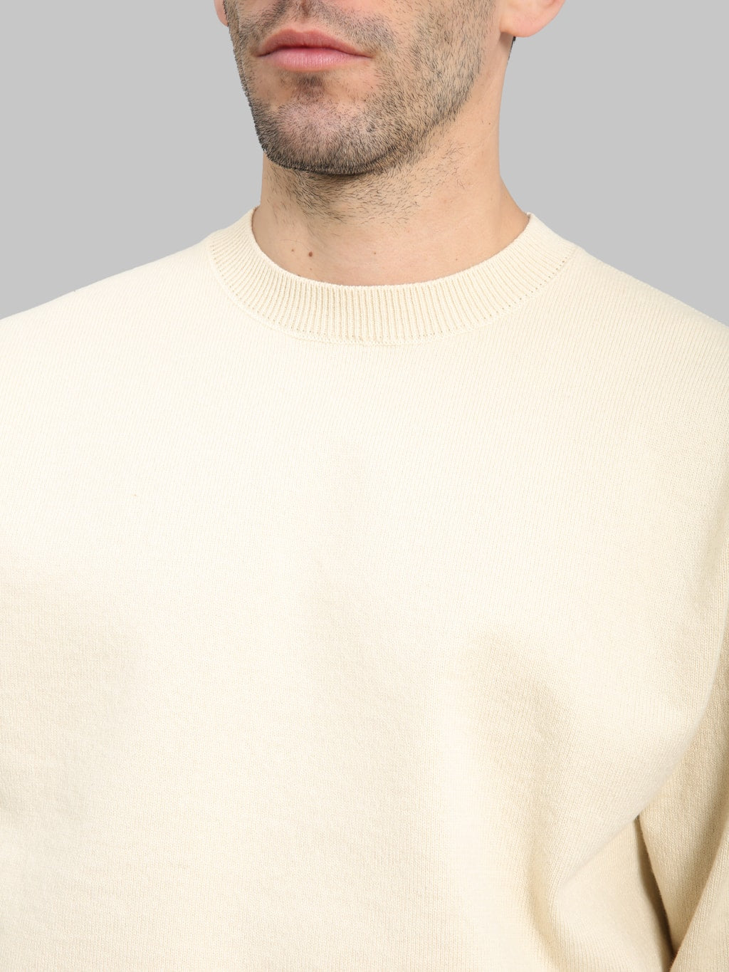 Yonetomi Rigid Cashmere Crew Neck Pullover Raw