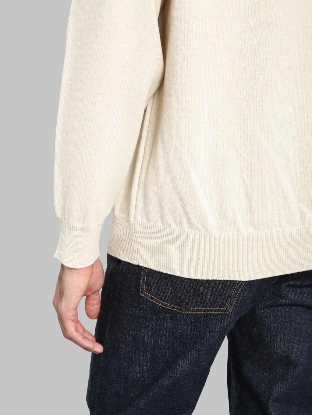 Yonetomi Rigid Cashmere Crew Neck Pullover Raw