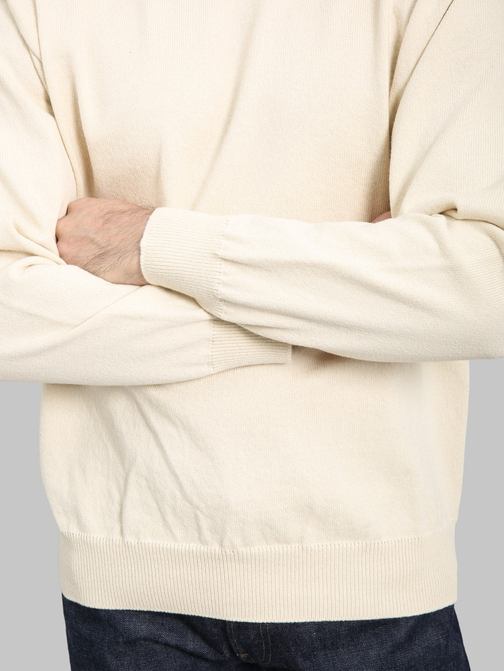 Yonetomi Rigid Cashmere Crew Neck Pullover Raw