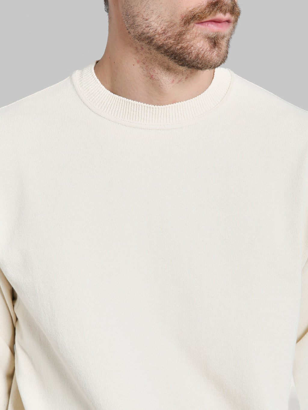 Yonetomi Wave Cotton Knit Pullover Ecru chest