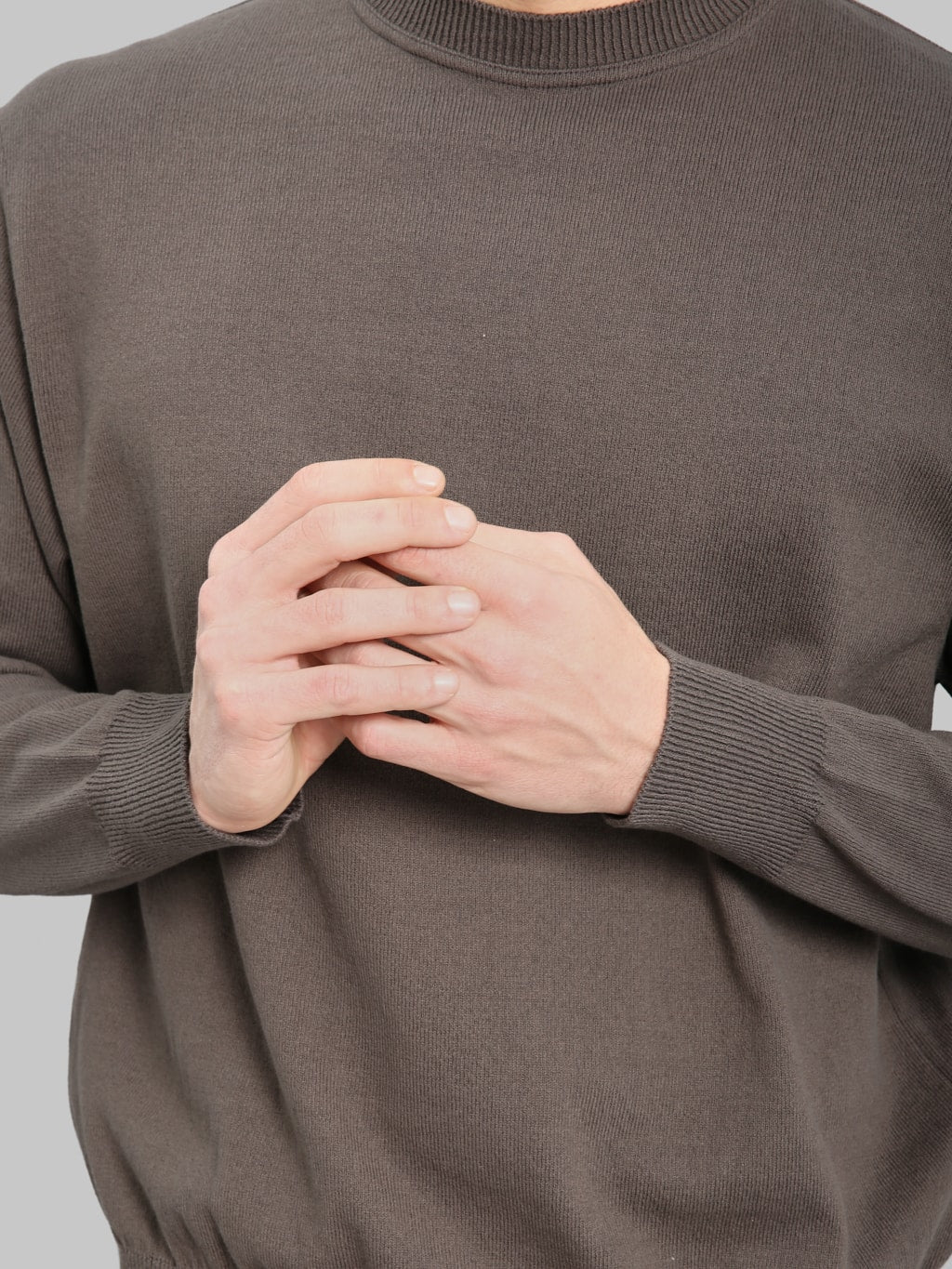 Yonetomi Wave Cotton Knit Pullover Grey