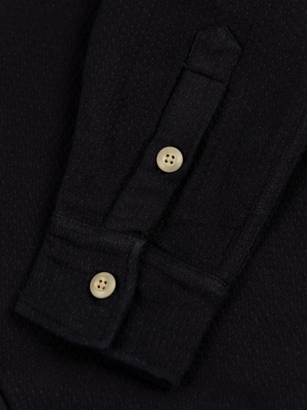 3sixteen CPO Shirt black Sashiko cuff buttons