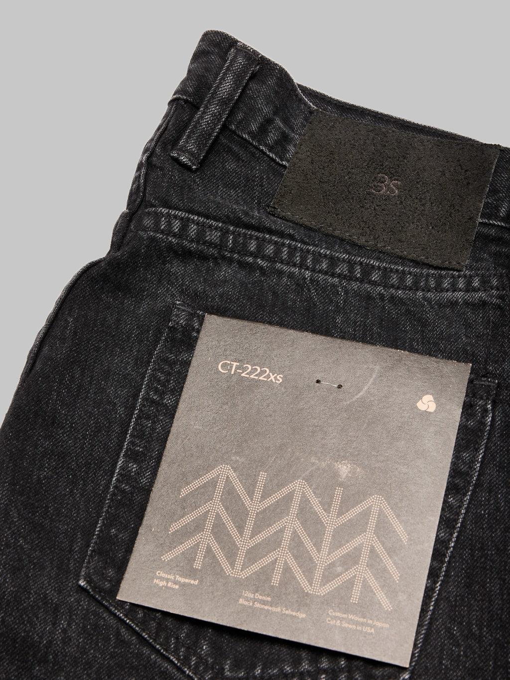 3sixteen CT 220x Classic Tapered Stonewashed Double Black label