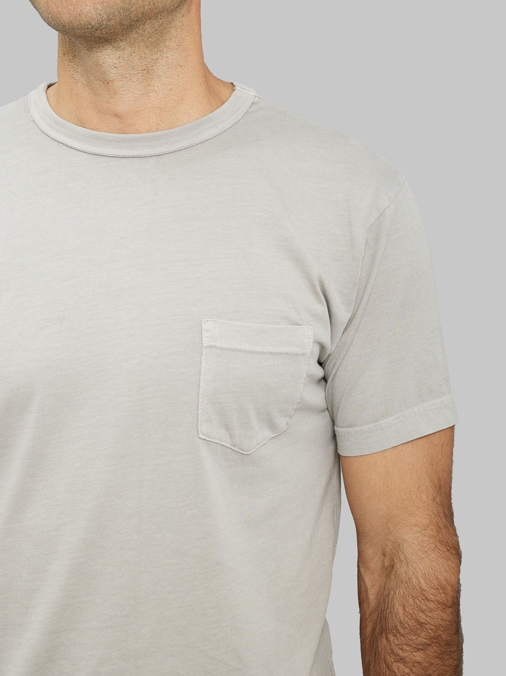 3sixteen Garment Dyed Pima Pocket Tshirt Ash chest